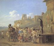 Karel Dujardin A Party of Charlatans in an Italian Landscape (mk05) Germany oil painting artist